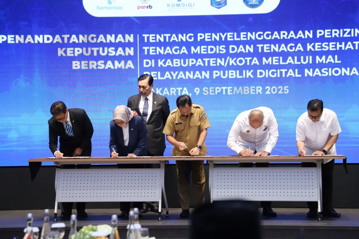 Pemerintah Teken Keputusan Bersama Perizinan Tenaga Medis dan Kesehatan Lewat Mal Pelayanan Publik Digital Nasional