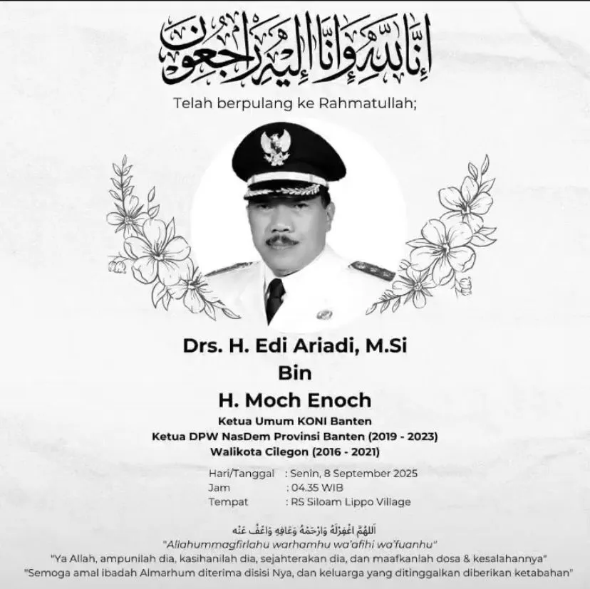 Ketua KONI Banten Edi Ariadi Meninggal Dunia di RS Siloam Karawaci