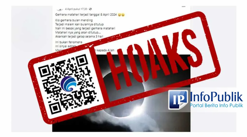 Cek Fakta: Klaim Gelap Tiga Hari akibat Gerhana Matahari 8 April 2024 Tidak Benar
