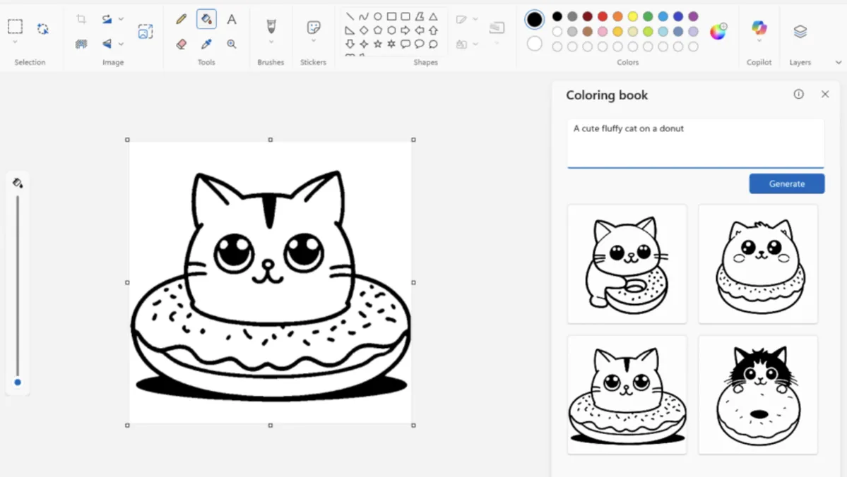 Microsoft Uji Fitur AI di Paint untuk Membuat Halaman Buku Mewarnai dari Perintah Teks