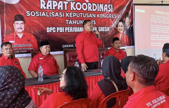 DPC PDI Perjuangan Gresik Sosialisasikan Hasil Kongres VI dan Peraturan Partai Nomor 01 Tahun 2025