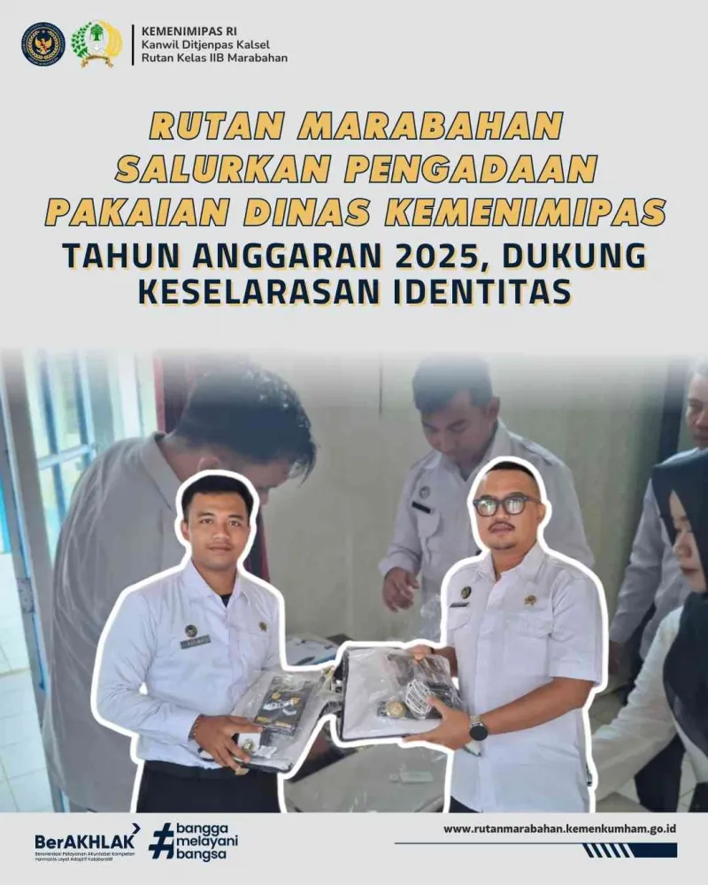 Rutan Marabahan Salurkan Pakaian Dinas Harian Kemenimipas Tahun Anggaran 2025 kepada Petugas