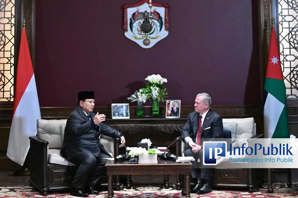 Prabowo Dorong Penguatan Koordinasi Indonesia–Yordania untuk Respons Kemanusiaan di Palestina