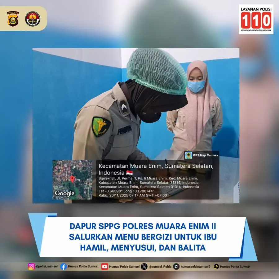 Dapur SPPG Polres Muara Enim II Salurkan 3.000 Porsi Menu Sehat untuk Ibu Hamil, Menyusui, dan Balita