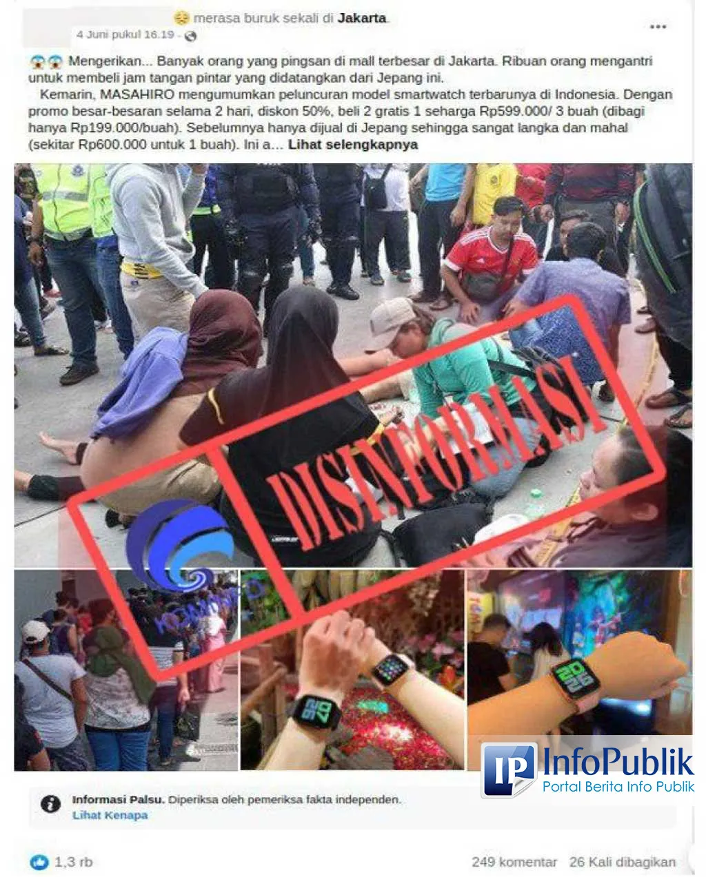 Cek Fakta: Foto Orang Pingsan Disebut Akibat Antre Jam Tangan Pintar di Mall Jakarta, Ternyata Peristiwa di Malaysia
