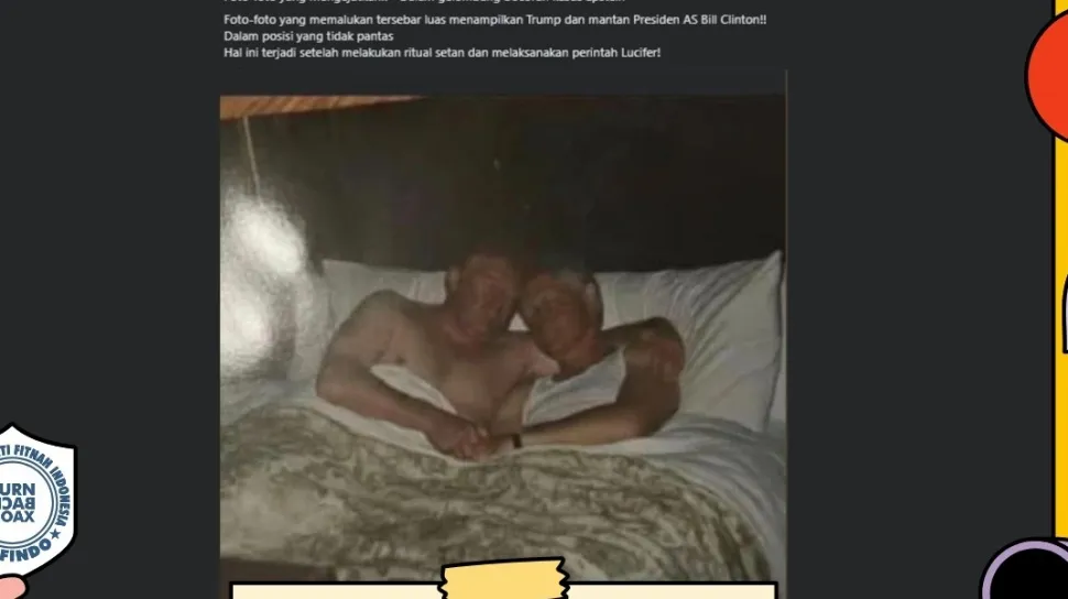 Cek Fakta: Klaim Foto Trump dan Bill Clinton Terlibat Ritual Setan Terkait Kasus Epstein Tidak Terbukti