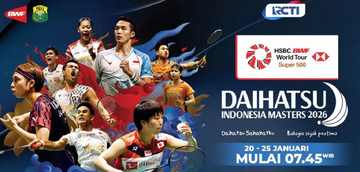 Indonesia Masters 2026 Mulai Tayang Live di RCTI, Ini Jadwal Siaran dan Wakil Indonesia yang Main Hari Pertama