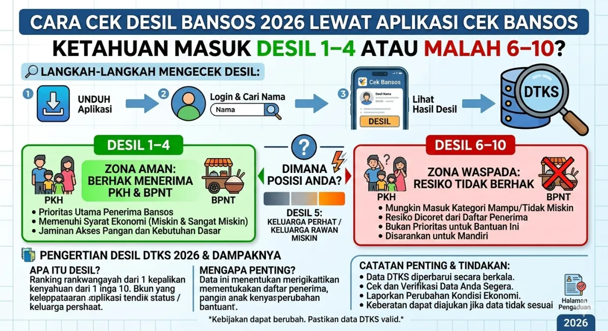 Cara Cek Desil Bansos 2026 di Aplikasi Cek Bansos dan Dampaknya untuk PKH serta BPNT
