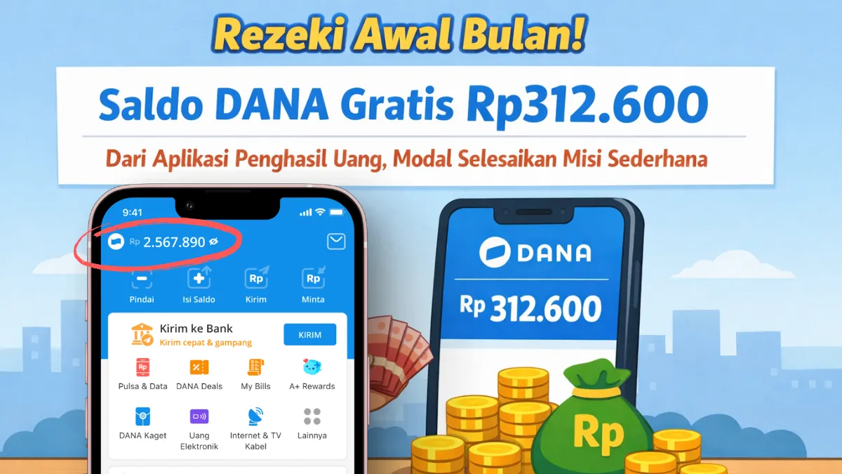Aplikasi Penghasil Uang Tawarkan Saldo DANA Rp312.600 Lewat Misi Harian