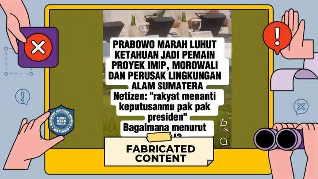 Cek Fakta: Video yang Menarasikan Prabowo Marah kepada Luhut soal Proyek IMIP Dipastikan Hoaks