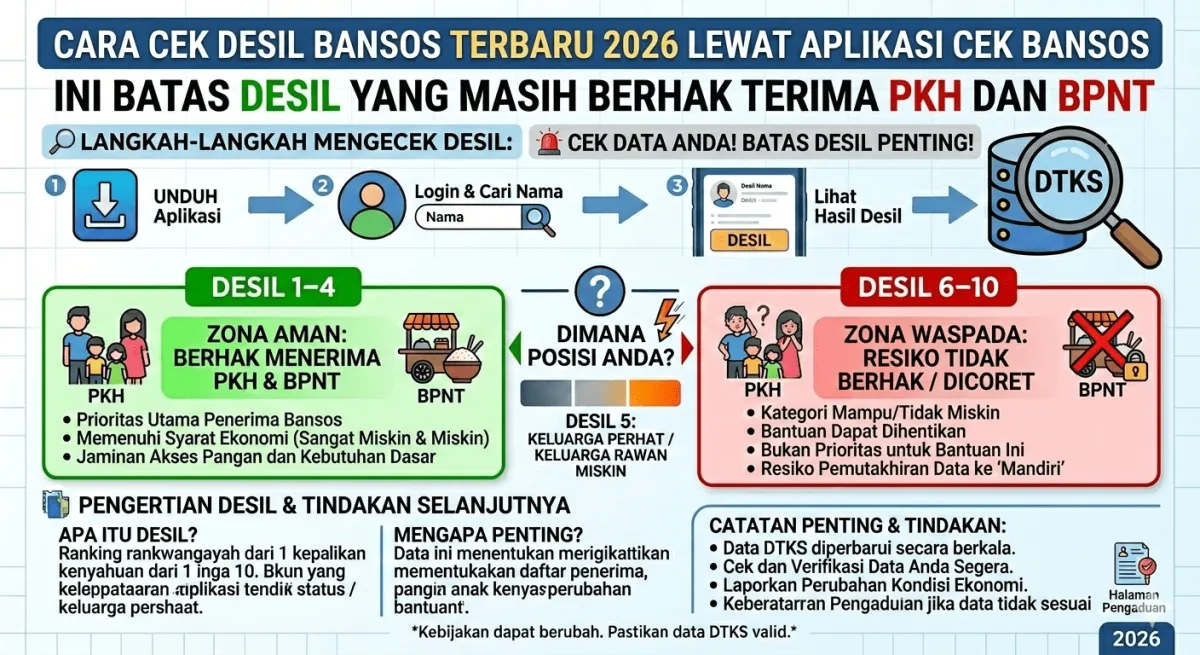 Cara Cek Desil Bansos 2026 lewat Aplikasi Cek Bansos dan Batas Desil Penerima PKH-BPNT