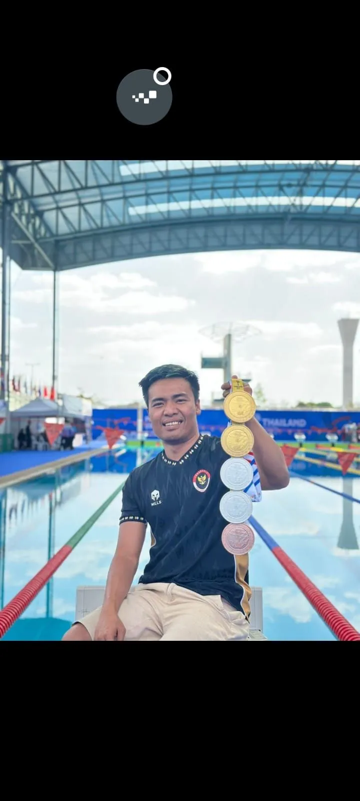 Atlet Sarolangun Bayu Putra Yuda Sumbang 5 Medali Renang di ASEAN Paragames Thailand