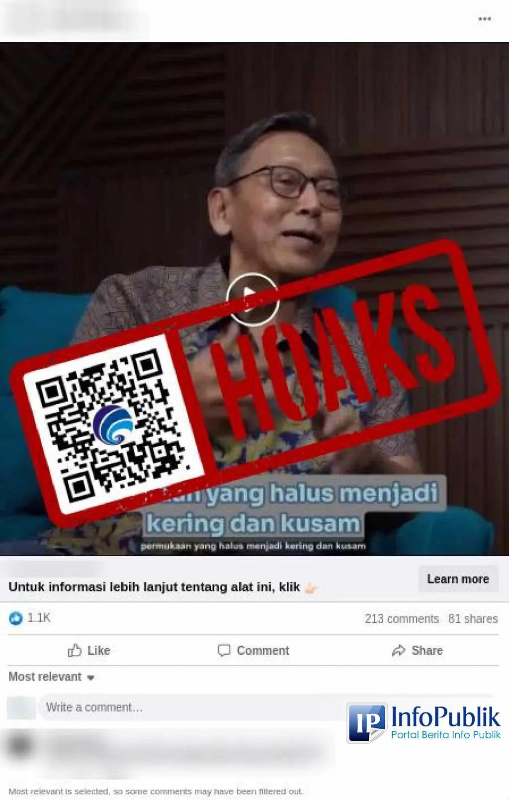 Cek Fakta: Video Prof. Boediono Disebut Promosikan Obat Penghilang Nyeri, Ternyata Tidak Benar