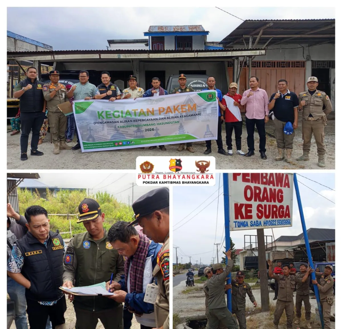 Kejari Humbang Hasundutan Tertibkan Papan Plang Bertuliskan “Membawa Orang ke Surga” di Desa Matiti I
