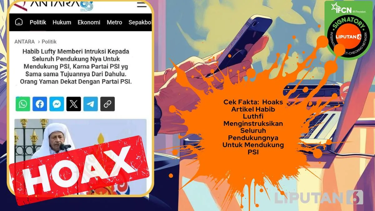 Cek Fakta: Klaim Habib Luthfi Minta Pendukungnya Dukung PSI Tidak Sesuai Artikel Asli