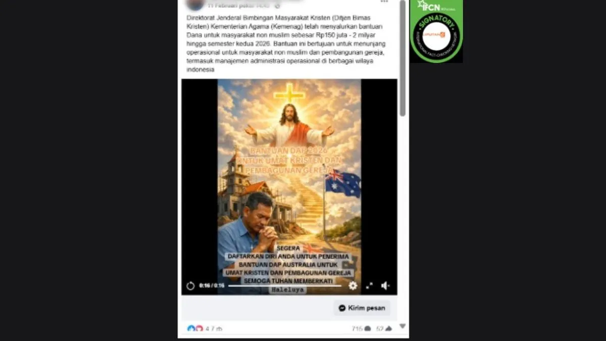Kemenag Tegaskan Hoaks Link WhatsApp Pendaftaran Bantuan Dana untuk Umat Kristen dan Pembangunan Gereja