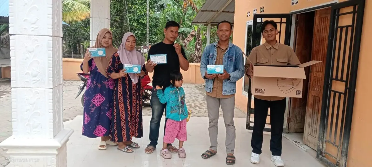 EMP Gebang dan SKK Migas Salurkan 4.000 Masker untuk Warga Pesisir Langkat Terdampak Debu Mobilisasi Proyek