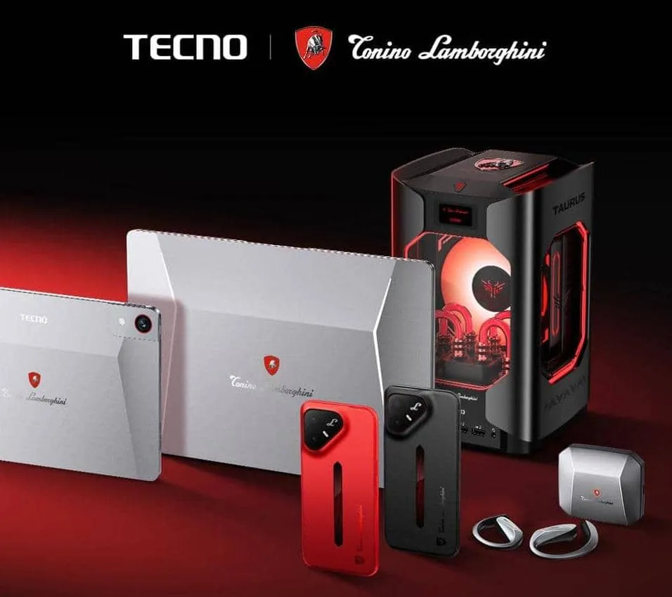 TECNO Kolaborasi dengan Tonino Lamborghini, Hadirkan Lini Gadget Bergaya Sporty dari Smartphone hingga AIoT