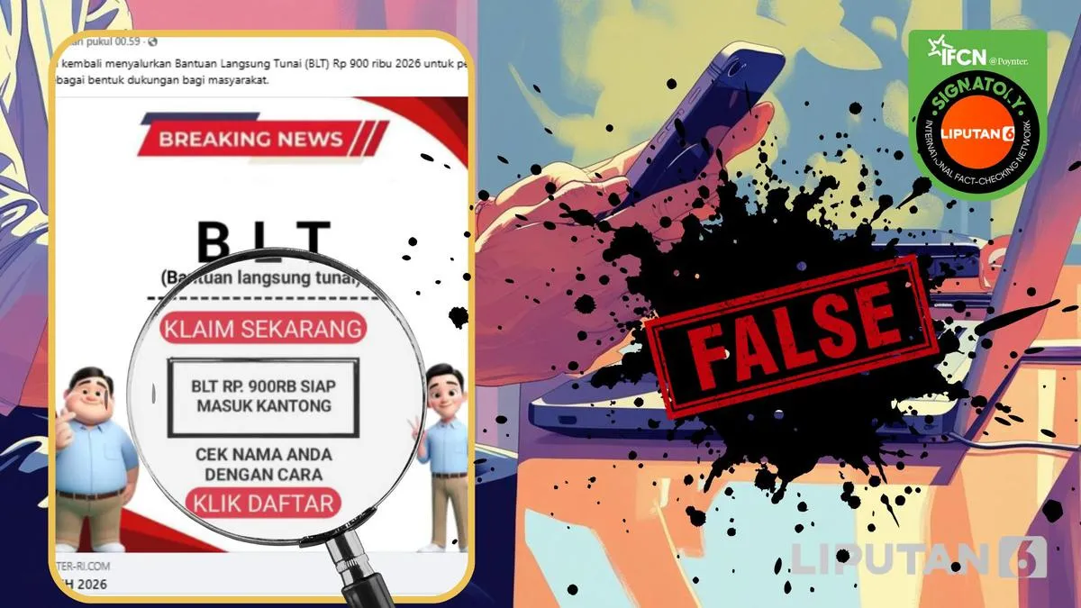 Cek Fakta: Tautan Pendaftaran BLT Rp900 Ribu Periode Februari 2026 yang Beredar di Facebook Tidak Benar