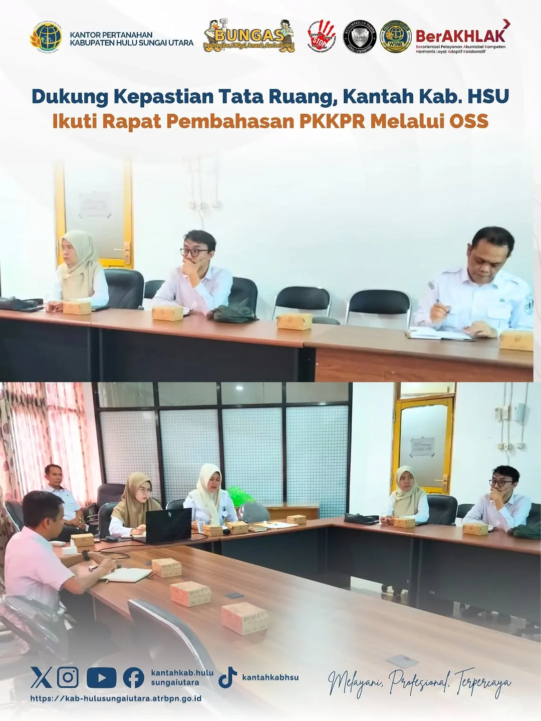 Kantor Pertanahan HSU Ikuti Rapat Pembahasan PKKPR Darat Melalui OSS