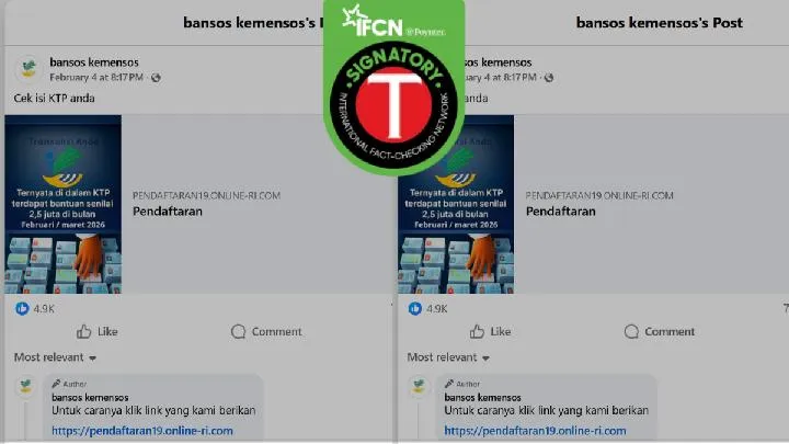 Klaim Bantuan Rp 2,5 Juta di Dalam KTP Beredar di Facebook, Kemensos Tegaskan Tidak Ada Tautan Pendaftaran
