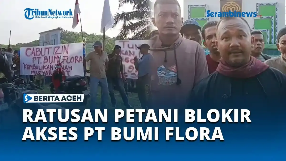 Sengketa Lahan Belum Tuntas, Ratusan Petani Blokir Akses ke Perkebunan PT Bumi Flora di Aceh Timur