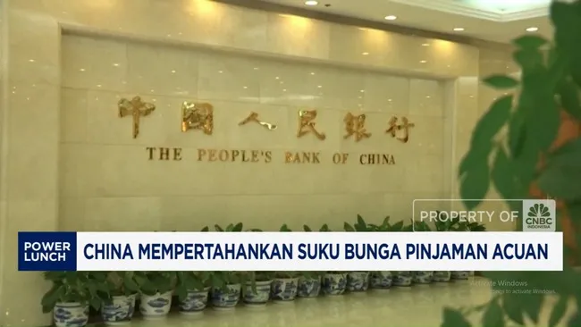 PBOC Tahan Suku Bunga Pinjaman Acuan, Sudah Delapan Bulan Berturut-turut