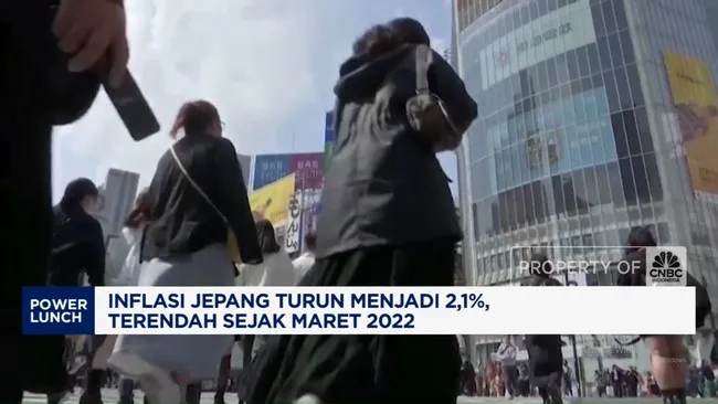 Inflasi Utama Jepang Melambat ke 2,1%, Terendah Sejak Maret 2022