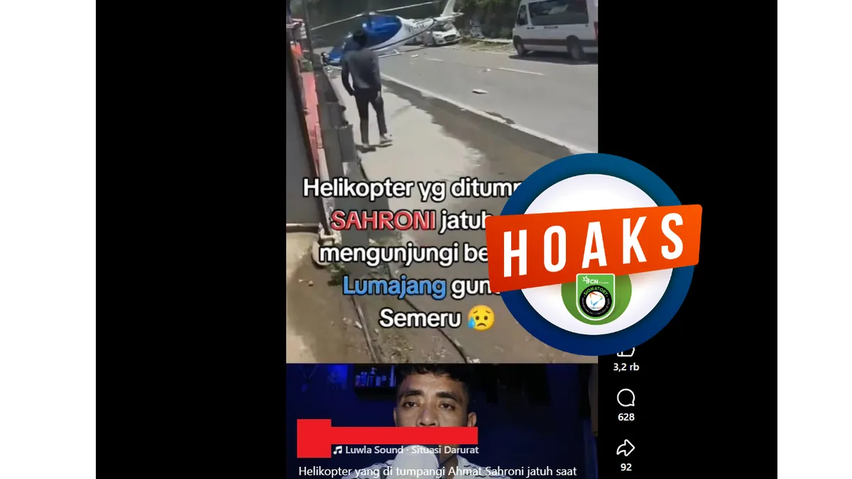 Hoaks Video Helikopter Ditumpangi Sahroni Jatuh di Lumajang, Faktanya Pendaratan Darurat di India