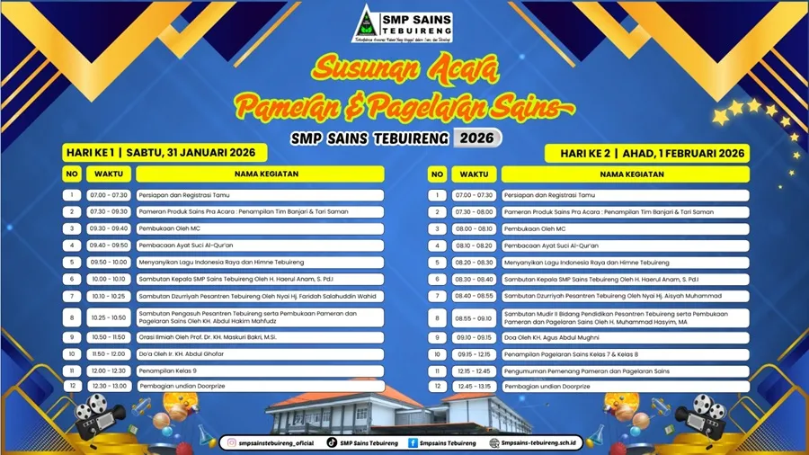 SMP Sains Tebuireng Siapkan Pameran Tahunan: 40 Inovasi Santri dan 15 Pentas Sains Digelar Akhir Januari 2026