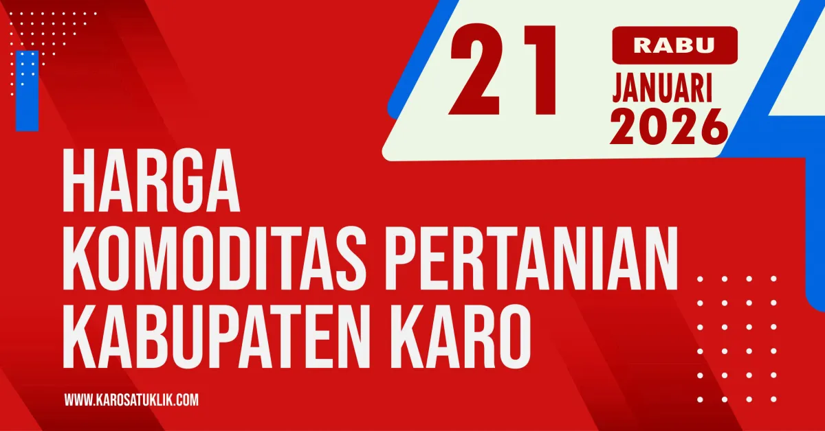 Daftar Harga Komoditas Pertanian di Kabupaten Karo, Rabu 21 Januari 2026
