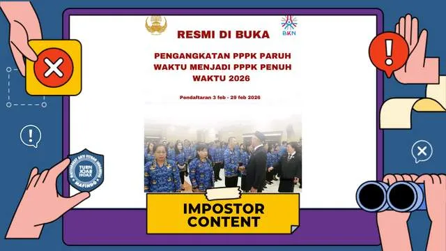 Beredar Tautan Pendaftaran Pengangkatan PPPK Penuh Waktu 2026, Dinyatakan Hoaks