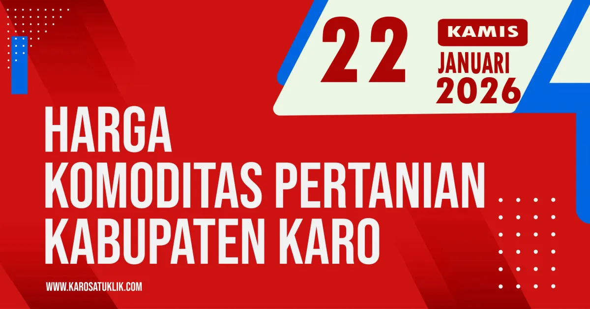Daftar Harga Komoditas Pertanian di Kabupaten Karo per Kamis, 22 Januari 2026 Pukul 19.30 WIB