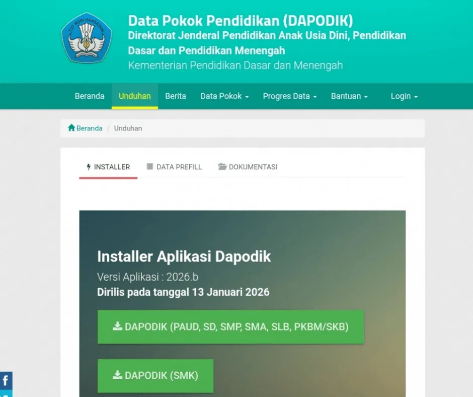 Kemendikdasmen Rilis Dapodik 2026.b untuk Pemutakhiran Semester Genap 2025/2026, Ini Link Unduhan dan Tahap Instalasinya