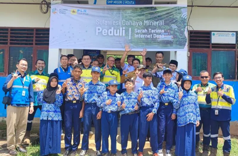PT Sulawesi Cahaya Mineral Sediakan Internet Desa Gratis di Lalomerui, Akses Digital Menjangkau Wilayah 300 Km dari Pusat Konawe