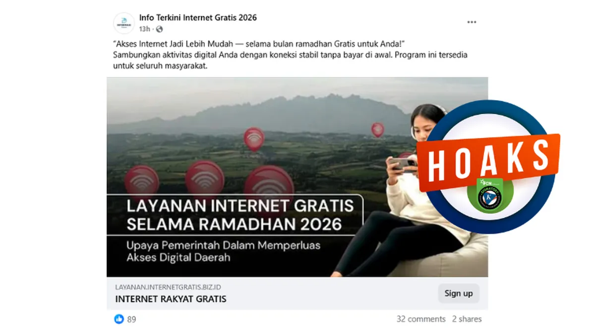 Hoaks Promo Internet Gratis Ramadhan 2026 Catut “Internet Rakyat”, Waspadai Tautan Phishing