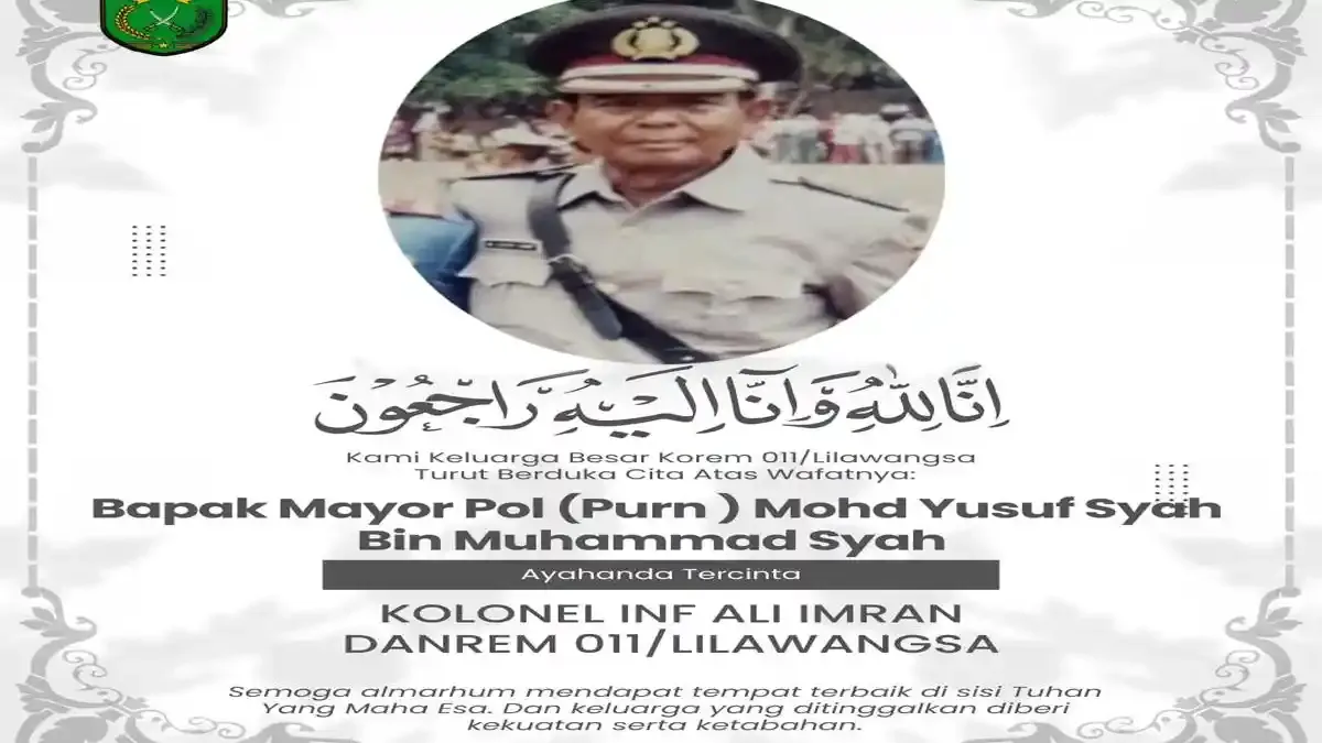 Ayah Danrem 011/Lilawangsa Kolonel Inf Ali Imran Wafat di Bireuen