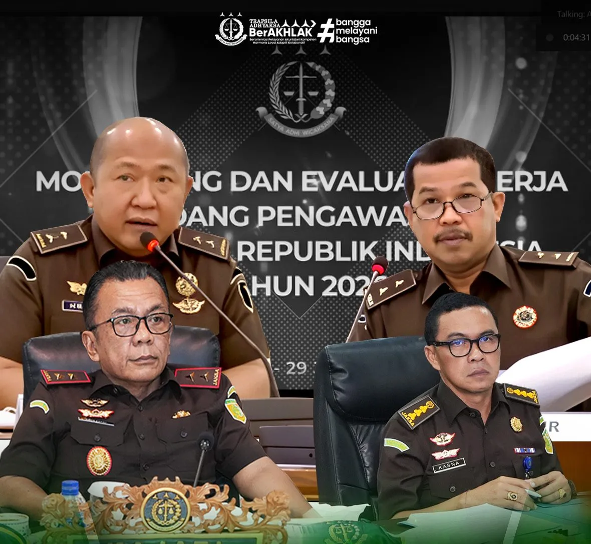 Kejati Jatim Ikuti Monitoring dan Evaluasi Pengawasan bersama Inspektur II JAMWAS