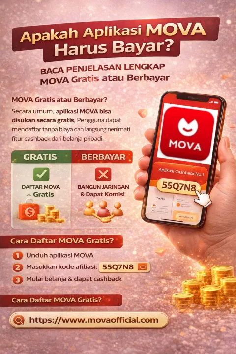 Aplikasi MOVA Gratis untuk Daftar dan Cashback, Fitur Komisi Jaringan Perlu Upgrade Berbayar