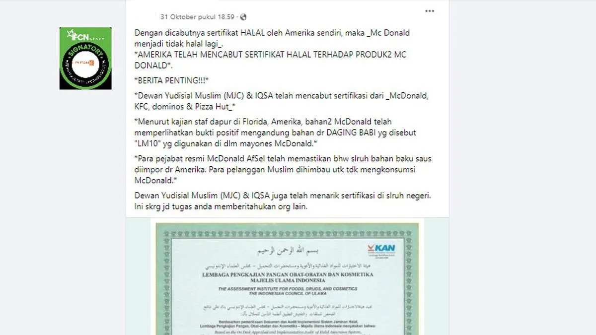 Hoaks Seputar Sertifikasi Halal Kembali Beredar, Masyarakat Diimbau Cermat