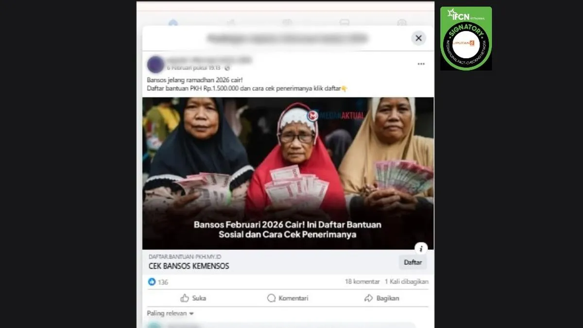 Cek Fakta: Tautan Klaim Cek Penerima Bansos Jelang Ramadan 2026 Tidak Benar, Ini Kanal Resmi yang Disarankan