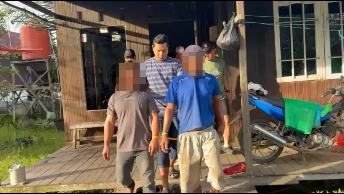 Polsek Sungai Pinang Tangkap Dua Terduga Pencuri Kabel Grounding Tower Internet di Sempaja Utara