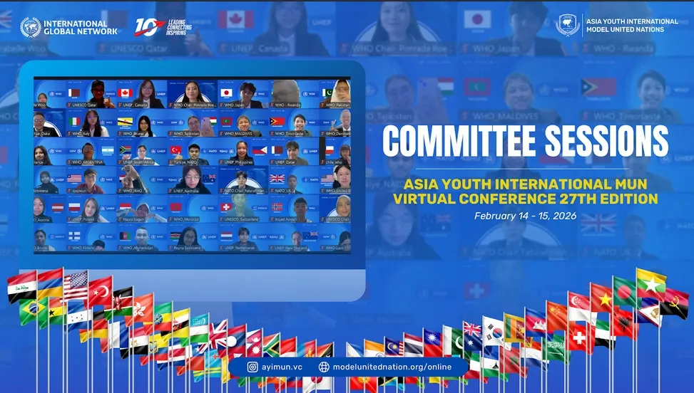 AYIMUN Virtual Conference ke-27 Satukan 220 Pemuda dari 25 Negara Bahas Iklim, Lingkungan, AI, dan Keamanan