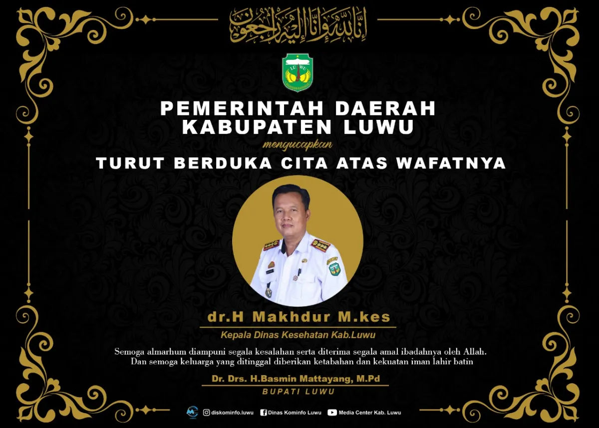 Kepala Dinas Kesehatan Kabupaten Luwu dr. Makhdur Meninggal Dunia