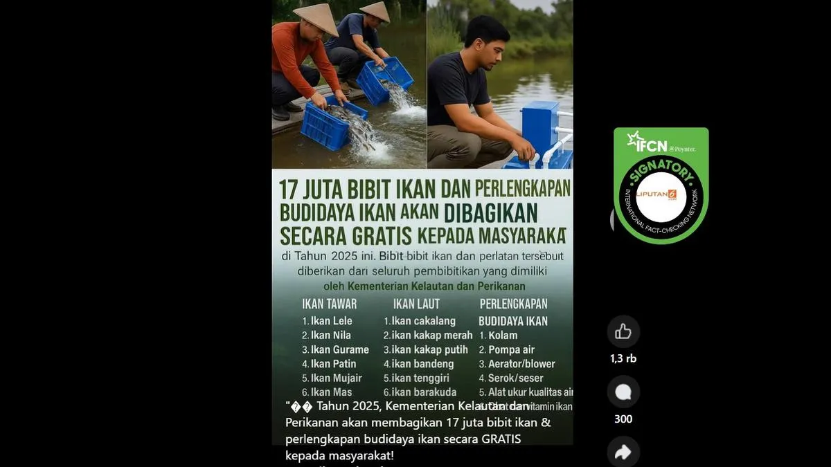 Hoaks Bantuan Ikan Mengatasnamakan Pemerintah Marak di Medsos, Waspadai Tautan Pendaftaran via Telegram