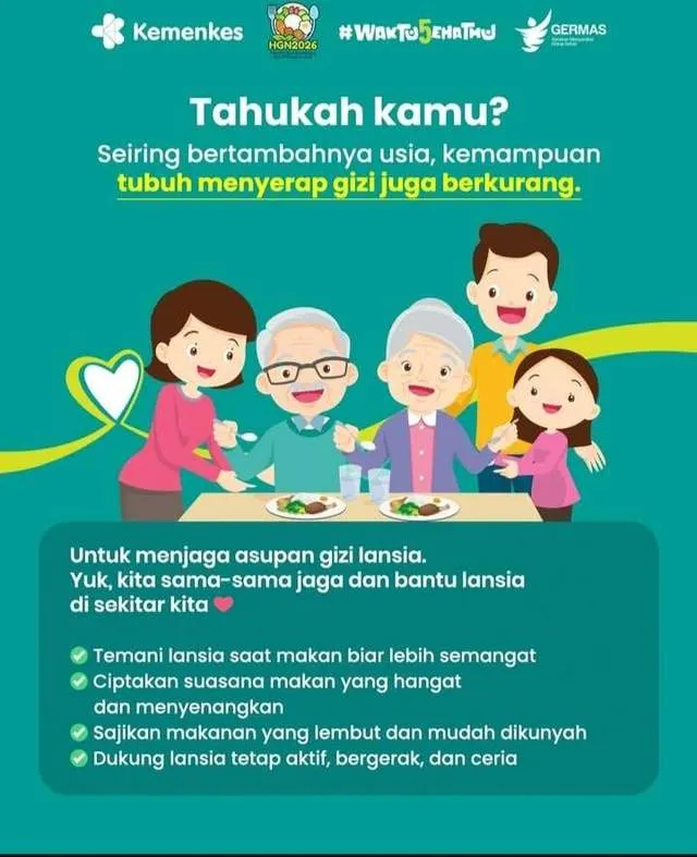 Kemenkes Tekankan Pentingnya Menjaga Asupan Gizi pada Lansia