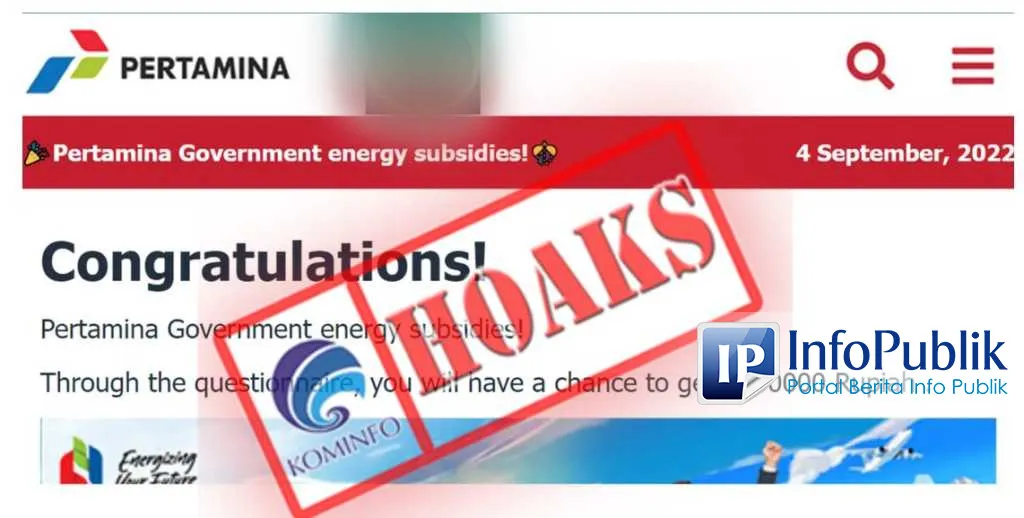 Cek Fakta: Tautan Mengatasnamakan Pertamina soal Subsidi Energi Rp3 Juta Disebut Hoaks