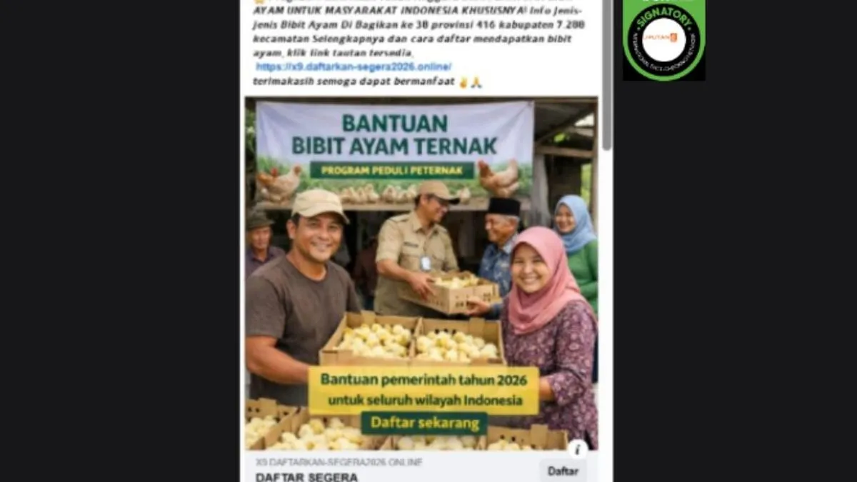 Kementan Ingatkan Waspada Tautan Pendaftaran Bantuan Bibit Ayam Palsu