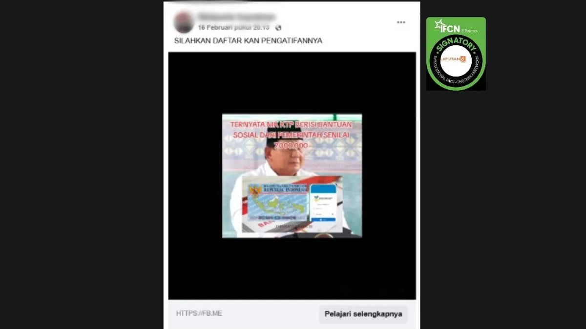 Cek Fakta: Video Prabowo Umumkan Bansos Rp7 Juta per KTP Tidak Benar, Ini Asal Rekamannya
