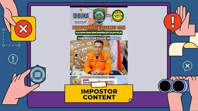 Video Tiktok soal Tautan Pendaftaran ASN Basarnas 2026 Disebut Hoaks